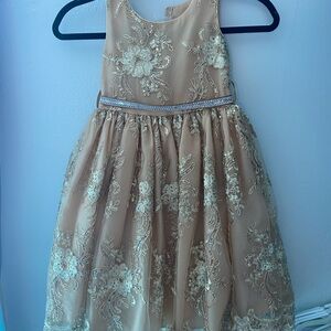 Elegant Floral Embroidered Kids Dress
